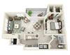 Woodrose 1 Bedroom 1 Bath Floor Plan 1 bedroom apartments for rent valley ranch Irving TX